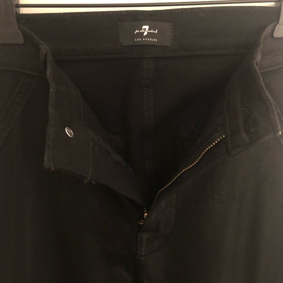 7 For All Mankind Coated Black Skinny Cargo Jeans - Size 29 - Picture 7 of 12
